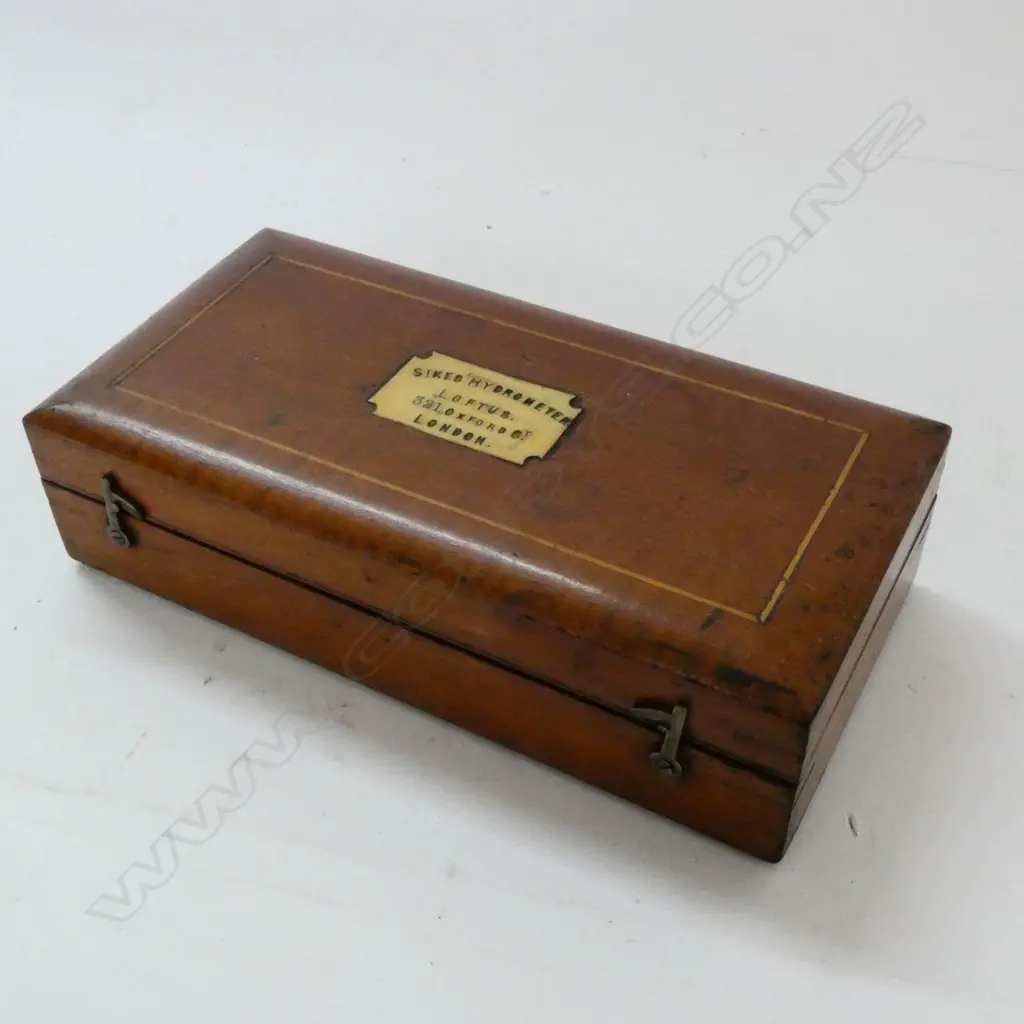 SIKES' HYGOMETER by LOFTUS,  IN MAHOG CASE,MISSING PARTS Image 1++